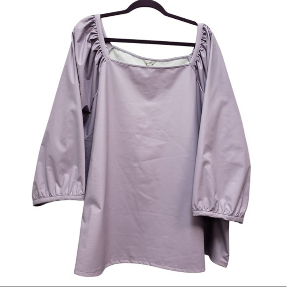 Pretty Pastel Purple Plus Size Faux Leather top in 26w / 28w